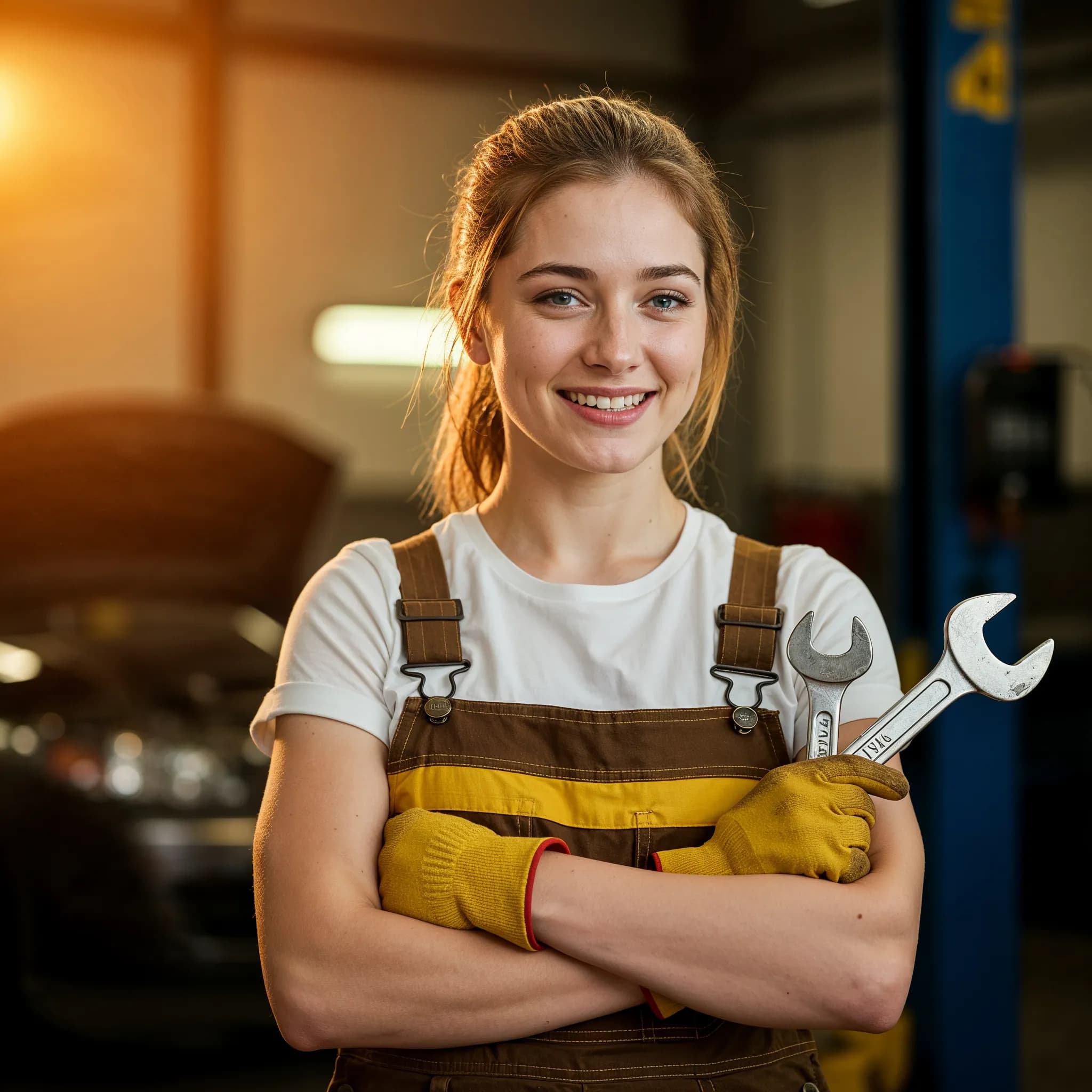 Professional car workshop with modern equipment and skilled mechanics